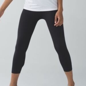 Lululemon Women Zone‎ In Cropp Leggings Compression Black Sz4/XS